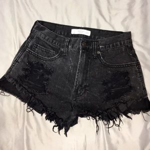 Abercrombie Distressed Black Shorts